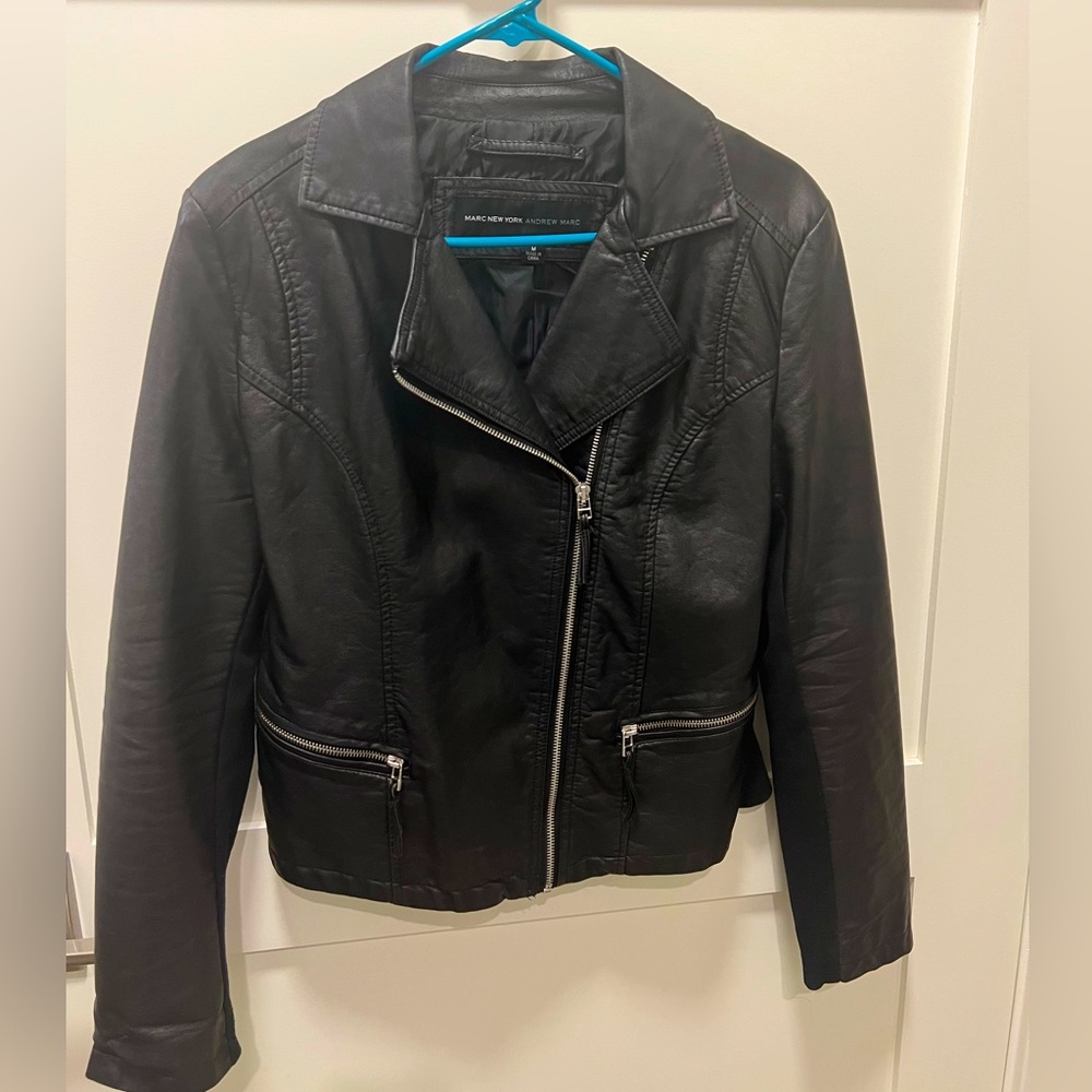 Black faux leather jacket